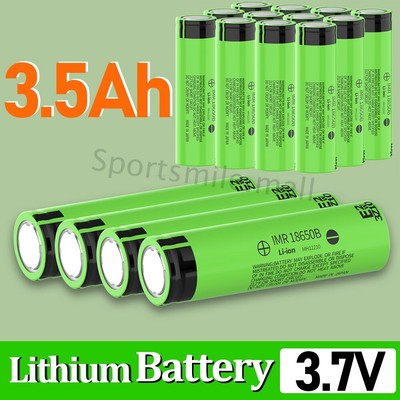 1/2/4/6 Pack Flat Top 3.7 Volt Rechargeable 3500 mAh Batteries Lithium USA