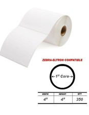 4 Rolls 4x4 4" x 4" Direct Thermal Zebra Eltron Labels 350 Labels/Roll