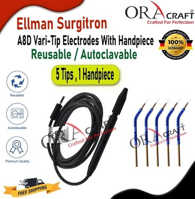 Ellman Surgitron A8D Vari-Tip Electrodes With Handpiece Reusable /Autoclavable