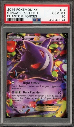 Pokemon Gengar EX XY Phantom Forces Holo Ultra Rare #34 PSA 10 Gem Mint