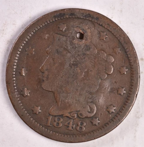 Photo of a 1848-P Large Cent from an eBay listing that sold on Jul 21, 2026