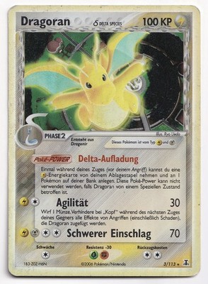 Pokémon Dragoran Holo Rare EX Delta Species 3/113 LP Deutsch