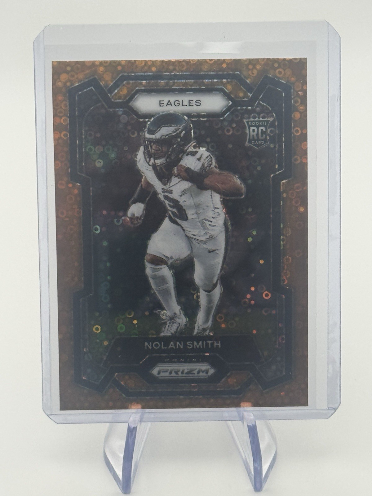 2023 Panini Prizm- Nolan Smith Rookie Orange Disco Prizm #382 Eagles (RC)