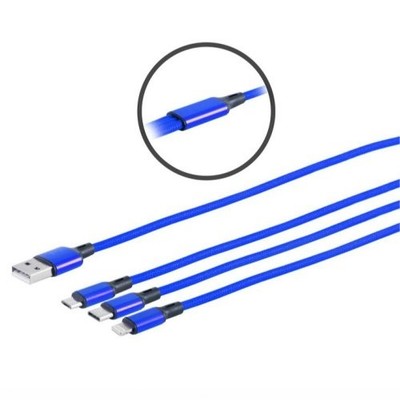 Handy Ladekabel für Iphone / Samsung / Google / Huawai / Xiaomi 1,2 Meter Blau