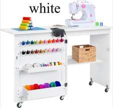 Best Choice Products Folding Sewing Table Multipurpose Craft Station White