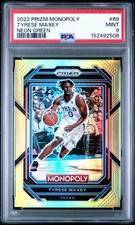 Tyrese Maxey 2022-23 Panini Prizm Monopoly Neon Green  #69 76ers  #1/10 -- PSA 9