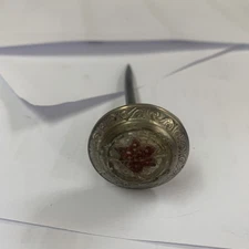 Old Picture Nail Clear Glass is Cracked With  6 Point Red Star Vintage