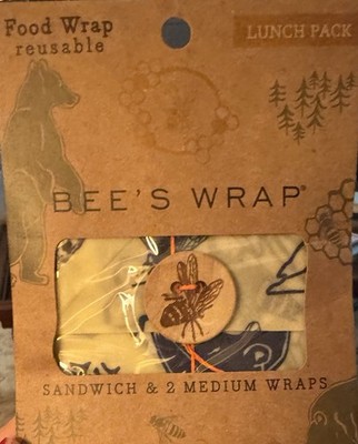 Bee's Wrap Beeswax Wraps for Food USA Reusable/Eco-Friendly Bee's + Bears 3 Pack