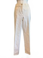 St. John Caviar White Straight Leg Pants