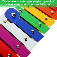 15 Tone Xylophone Glockenspiel Colorful Wooden Xylophone with 2 Mallets Music