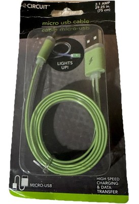 Light-Up Micro USB Cable - High Speed Charging & Data transfer by e-circuit