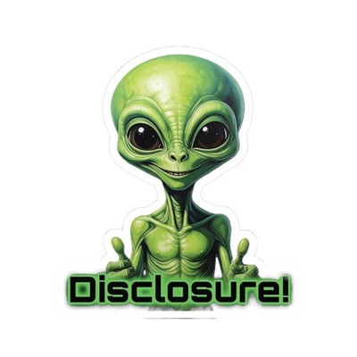 Green Alien Thumbs Up Disclosure Sticker | Fun Sticker