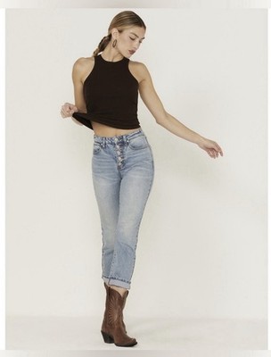 Women s Cleo + Wolf Slim Straight Button Fly Ankle Jeans Size 28