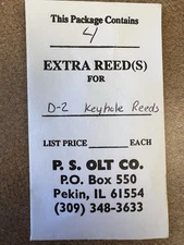 PS OLT Company ORIGINAL D-2 KEYHOLE DUCK CALL REEDS