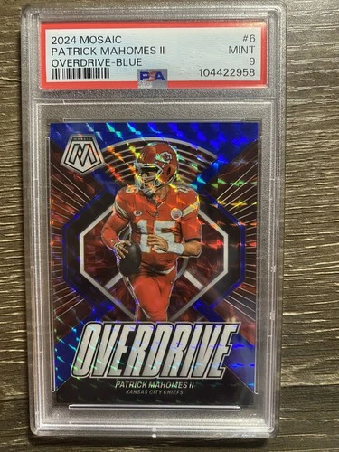 2024 Panini Mosaic - Overdrive Patrick Mahomes II #6 Blue Mosaic Prizm /99🔥