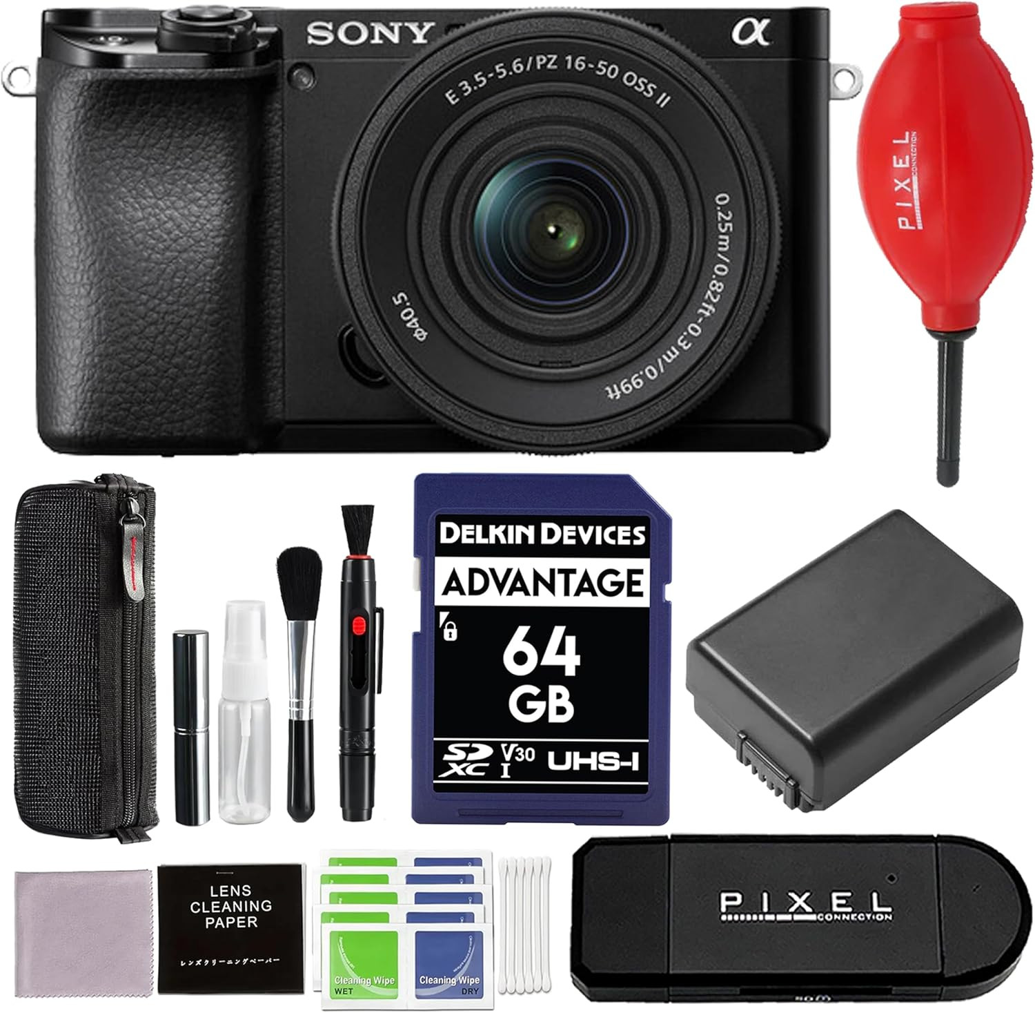 Sony a6100 Mirrorless Camera w/ 16-50mm f/3.5-5.6 II Lens & Accessories Bundle