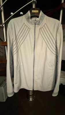 Dirk Bikkembergs grey men leather jacket used