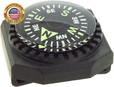 Slip-On Wrist Compass - Easy-To-Read Compass for Watch Band or Paracord Survival