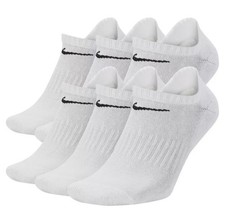 Nike Socks Everyday Cushioned Athletic Training Dri-Fit No-Show 6 Pairs Size L