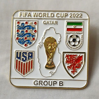 FIFA World Cup Qatar 2022 Group B Enamel Pin Badge England USA Iran Wales