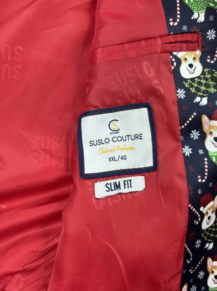 Suslo Couture Рождество корги собаки Sportcoat куртка - XXL 46 Slim Fit - Изображение 4 из 4