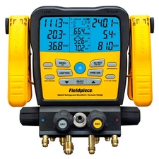 Fieldpiece SM482V 4-Port SMAN Refrigerant Manifold w/ Micron Gauge Hoses & Cover