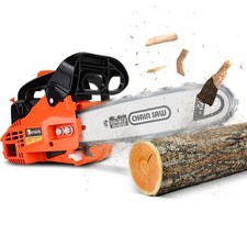 25cc 12inch Gas Chainsaw 1.3HP Handheld Petrol Saw 2-Stroke Powerful Cutting UK
