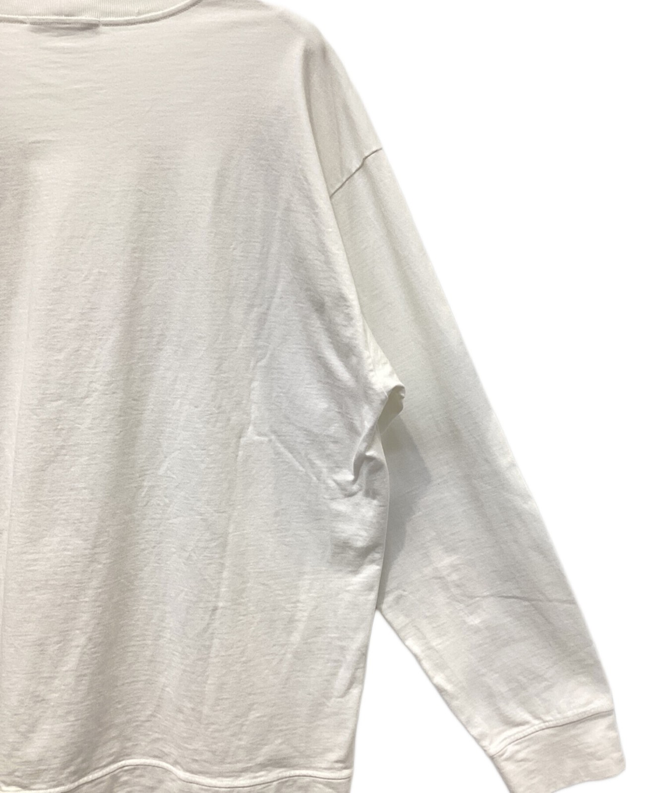 STONE ISLAND/ Logo Patch Garment Dye Sweatshirt Long Sleeve T-Shirt White Size: thumbnail 7