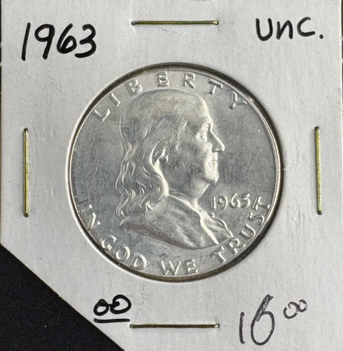1963 Franklin Half Dollar 90% Silver No Reserve Nice Coin Last Year Issue