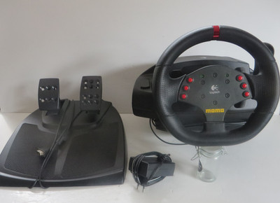 LOGITECH Momo Racing Force Lenkrad mit Pedalen + Netzkabel PC / PS 3 PS 4 Spiel