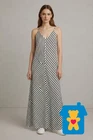 Banana Republic Maxi Dress Striped Black White S Womens V-Neck