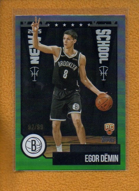 Egor Demin 2025-26 Topps Basketball Rookie New School Green RC #NS-8 /99