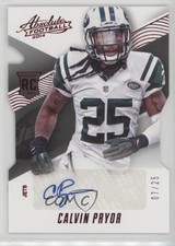 2014 Panini Absolute Rookie Auto Retail Red 7/25 Calvin Pryor #198 0c2
