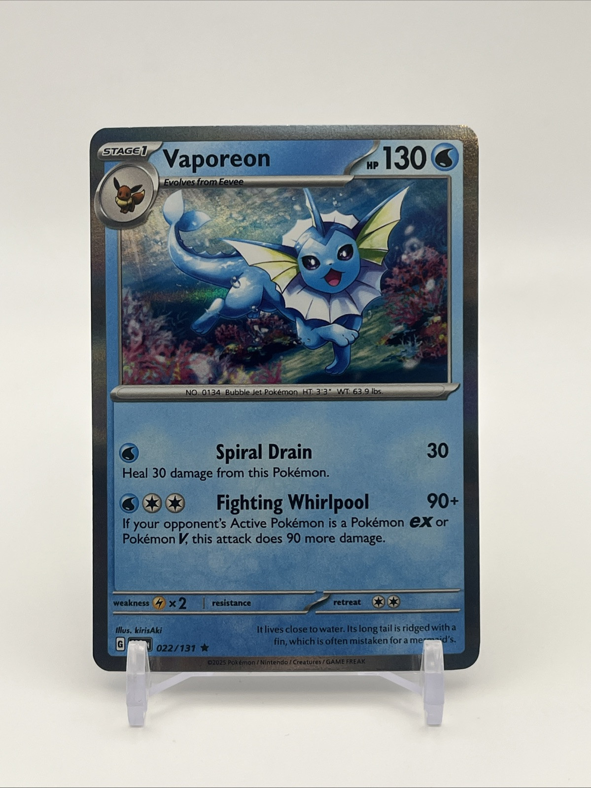 Vaporeon 022/131 Holo Rare Prismatic Evolutions Pokémon TCG Printline