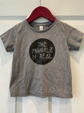 The snuggle is real t shirt age 12-18months athletic grey