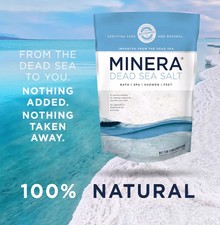 Minera Fine Grain Dead Sea Salt for Bath Soaking 2 Lbs, Fast-Dissolving, 100