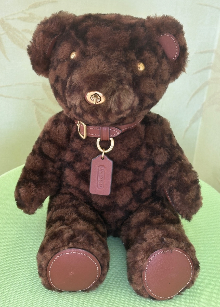 COACH COLLECTIBLE BEAR SIGNATURE SHEARLING:NWT CHOCOLATE BROWN