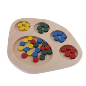 Montessori Pädagogisches Spielzeug Holztablett 4 Farbe Sortiert Kinder