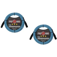 Pig HOG PHMH10DB Hex Series Mic Cables 10-Feet XLR Connectors Daphne Blue