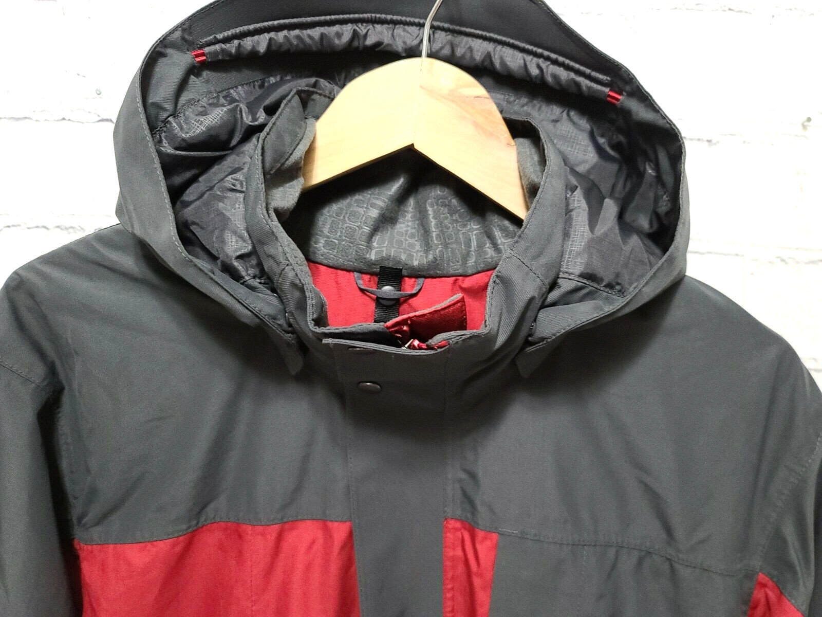 REI Elements E1 Men's Red Small Gray Rain Jacket … - image 6