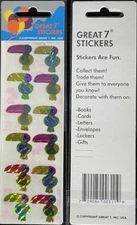 12 packages of Prismatic Toucan Stickers, "Great 7" Sticker Designs, PPZ2002