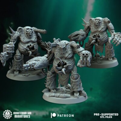 Abyssal Destroyers Set (3 Modelle) - Immaterium God/Sci-Fi/Tabletop Miniatur