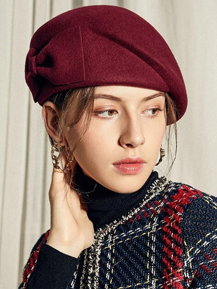 Wool Fascinator Hat Winter Wool Felt Berets Hat For Women  display picture 3