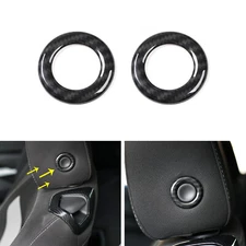 Carbon Fiber Seat Back Headrest Adjust Decor Ring Trim For Chevrolet Camaro 17+