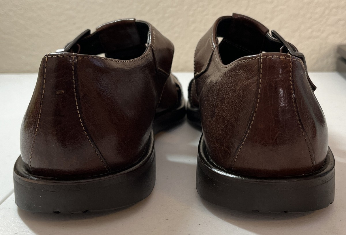 Bacharach Brown leather fishermen sandals. Sz 8.5. Made in Italy. Lynn Flat Sandal in Cognac Nappa Leather with Stitch  main image 3