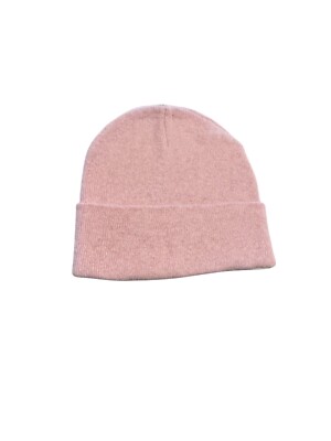 NWT Winter Hat Pink Rose Basic Knit Cuffed Toboggan Beanie One Size Fits Most