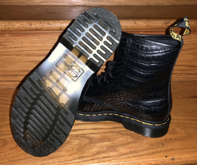 Dr. Martens 1460 Boots - Gunmetal Wild Croc Crocodile Embossed - NEW! 1460 Women main image 4