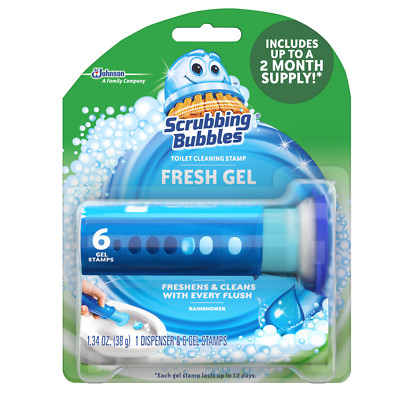 Scrubbing Bubbles FRESH GEL TOILET CLEANING STAMP Freshens & Cleans REINSHOWER