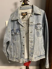 Harley Davidson Mens Denim Trucker Jean Jacket Size Medium