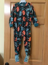 New Carter's Gray Dragon Fleece Pajama PJs Footie 1 Pc Sleeper Toddler Boy